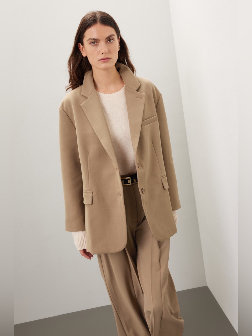 Tailored Beige Blazer - Classic Neutral Jacket